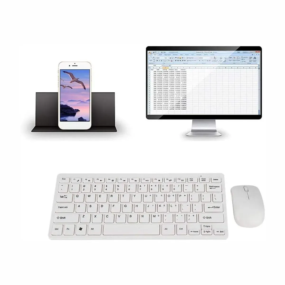 COMBO TECLADO MOUSE GENERICO KM800-C MINI WIRED KEYBOARD, vista 2